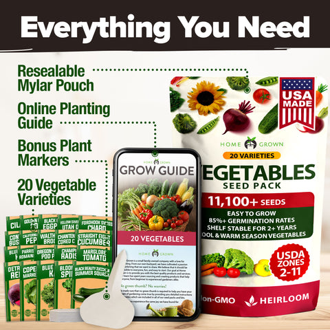 where to buy flower and vegetable seeds Heirloom Vegetable Seeds, 20 Variety Pack, 8000+ ct