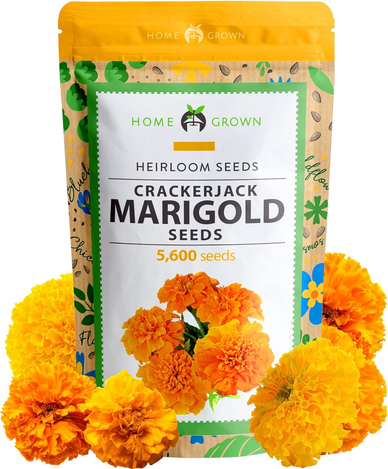 jaguar marigold seeds Crackerjack Marigold Seeds Mix, Heirloom, USA Grown
