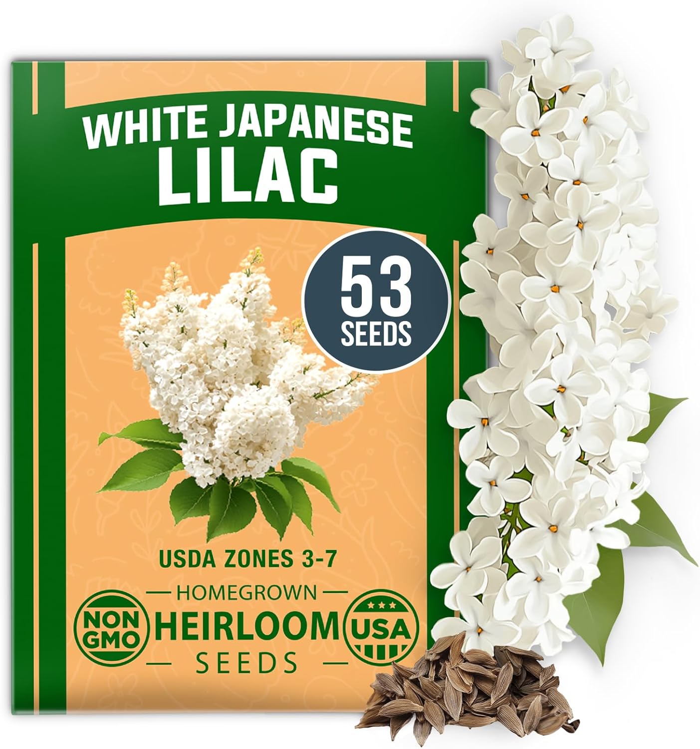 White Lilac Tree Seeds – Non-GMO Heirloom Flowering (53 Seeds)