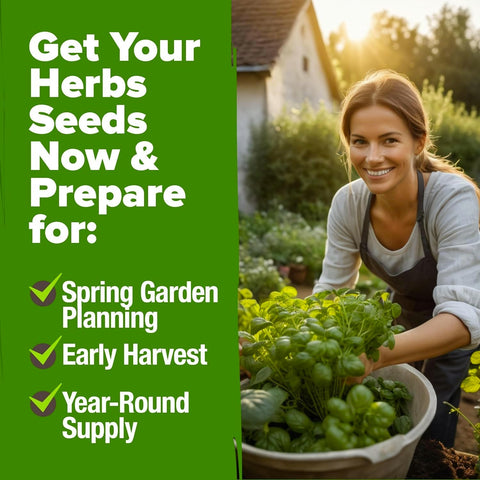 Herb Seed Variety Pack – 6 Non-GMO Culinary Herbs for Indoor, Outdoor & Hydroponic Growing