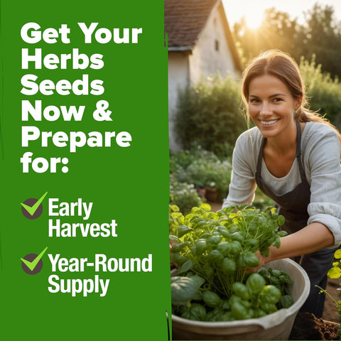 Herb Seed Variety Pack – 5 Non-GMO Culinary Herb Seeds for Indoor & Outdoor Growing