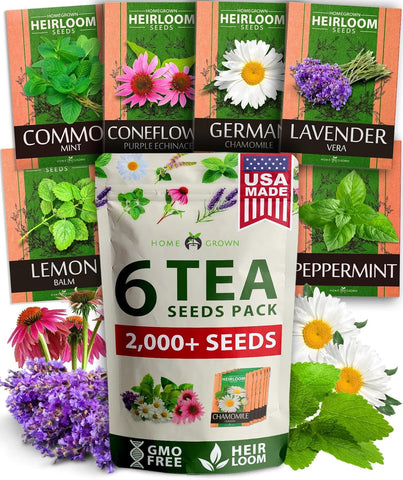 heirloom garden seed Herbal Tea Seed Pack, 6 Varieties, Heirloom Non-GMO