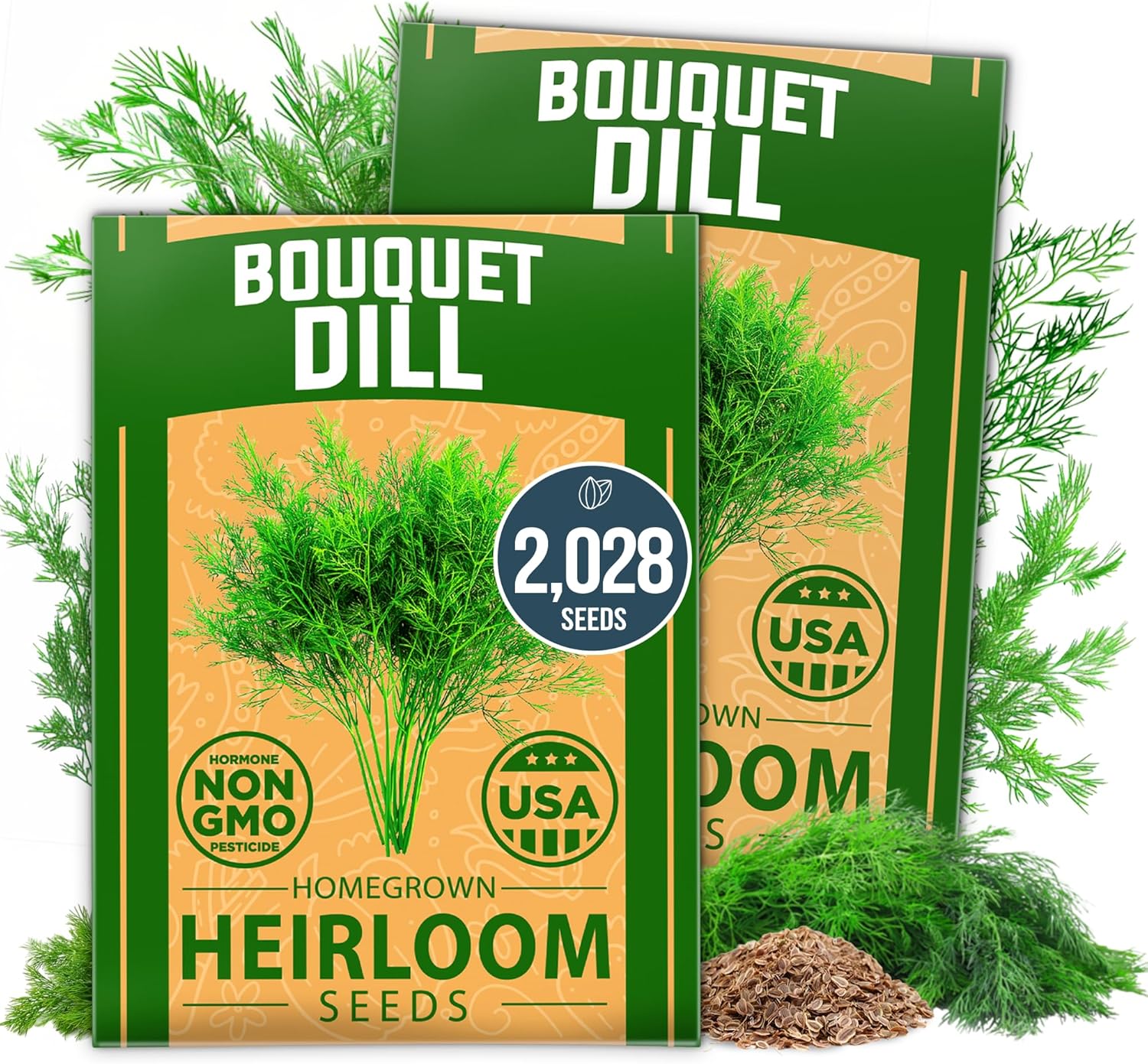 Dill Bouquet Seeds, 2028 ct, 2 Pack, Non-GMO