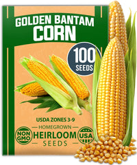Golden Bantam Heirloom Corn Seeds 1 Pack – 100 Seeds