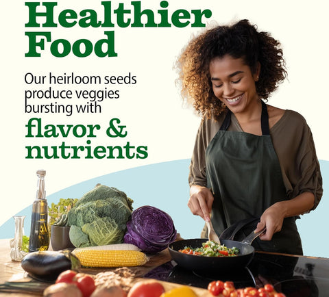 70 Variety Herb & Vegetable Seed Pack – 32,000+ Non-GMO Heirloom Seeds with Grow Guide (USA Sourced)