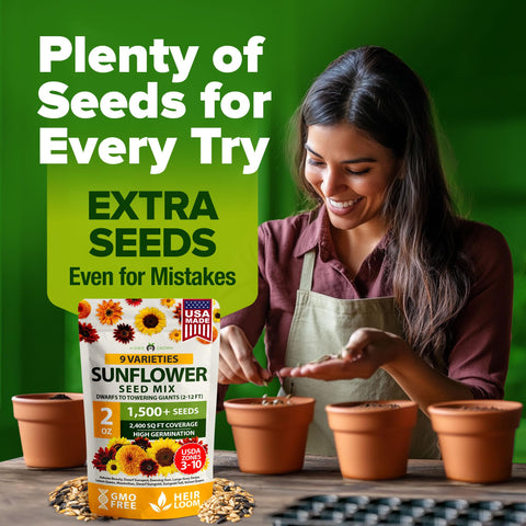 Heirloom non-GMO sunflower seed packet