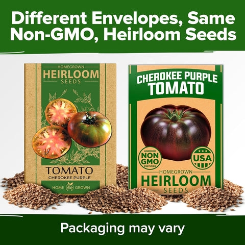 Cherokee Purple Tomato Seeds – 106+ USA-Grown Non-GMO Heirloom Seeds with High Germination