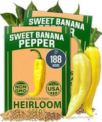 Banana Pepper Seeds – 188 Non-GMO Heirloom Vegetable Seeds for High-Germination Growing
