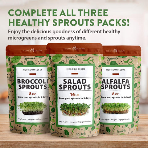 Organic Broccoli Sprout Seeds – Non-GMO High-Germination Seeds for Sprouting & Microgreens
