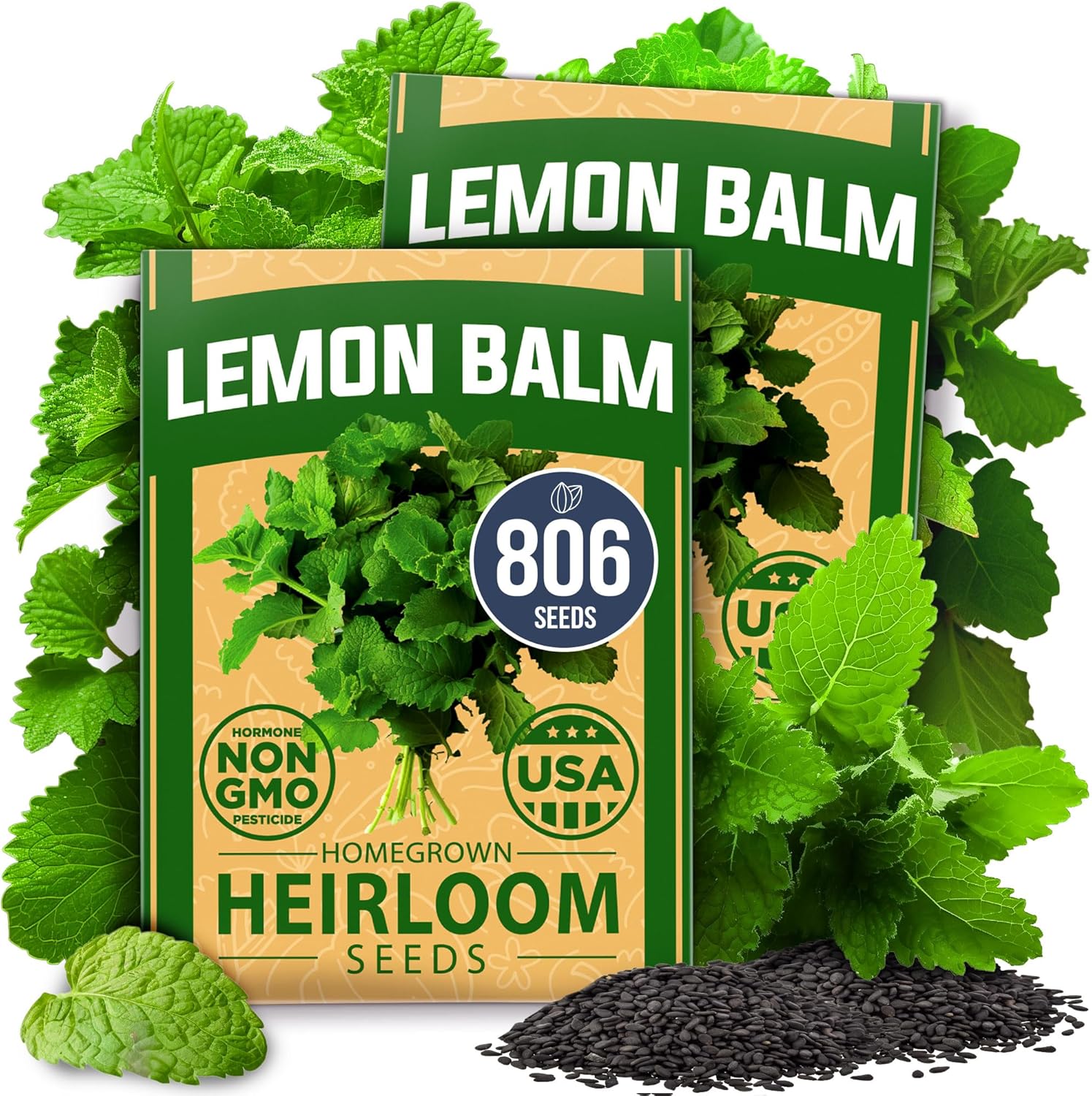 non gmo seeds for planting Lemon Balm Seeds – Fragrant Tea & Culinary Herb 2 Packets