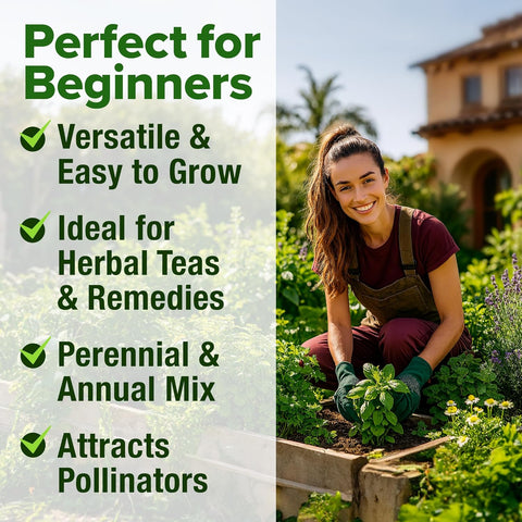 HOME GROWN Medicinal Herb Seeds Variety Pack – 32 Non-GMO Heirloom Herbs for Tea & Wellness, Indoor & Outdoor Garden Kit