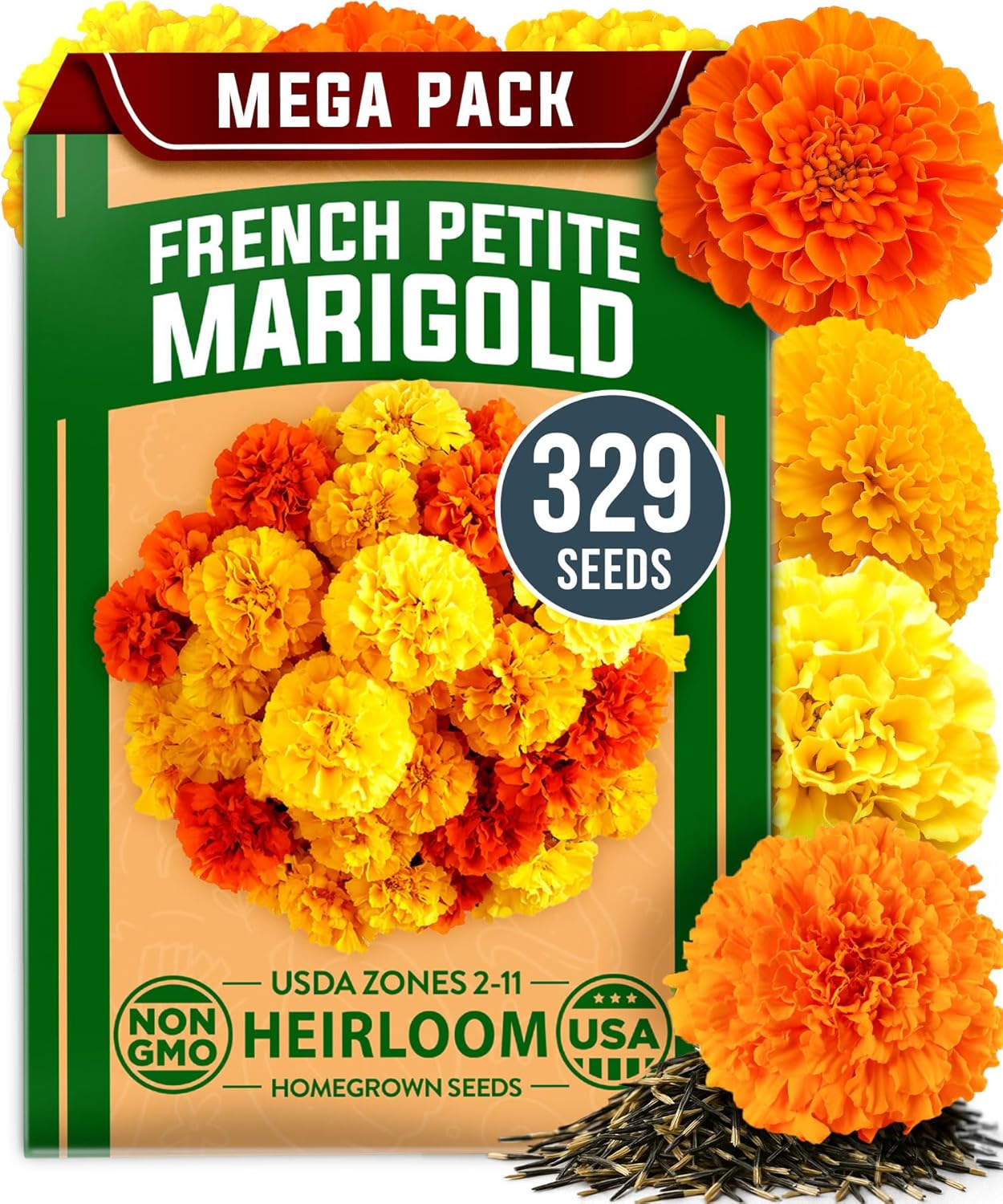 marigold seeds rs3 French Petite Marigold Seeds - 329 Seeds