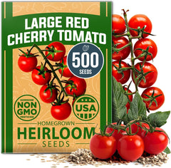 Large Red Cherry Tomato Seeds Pack - 500 Non-GMO Seeds