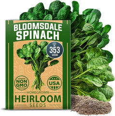 Bloomsdale Spinach Seeds Pack - 350+ Non-GMO Seeds