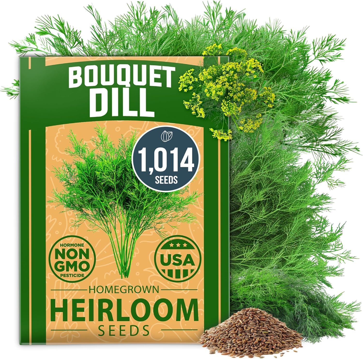 Dill Bouquet Seeds, 1014 ct, Non-GMO, USA Grown