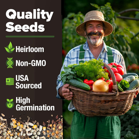 Heirloom Vegetable Seeds - (55 Variety)