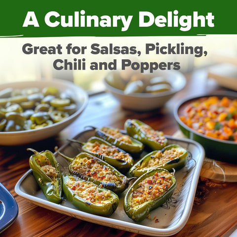 Jalapeño Pepper Seeds – 129+ Non-GMO Heirloom Seeds for Planting (High-Germination, USA-Grown)