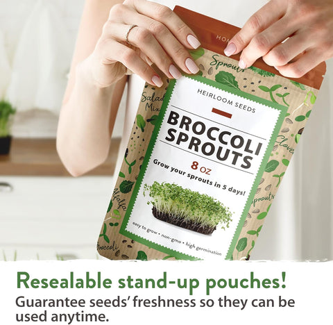 8oz Broccoli Seeds for Sprouting