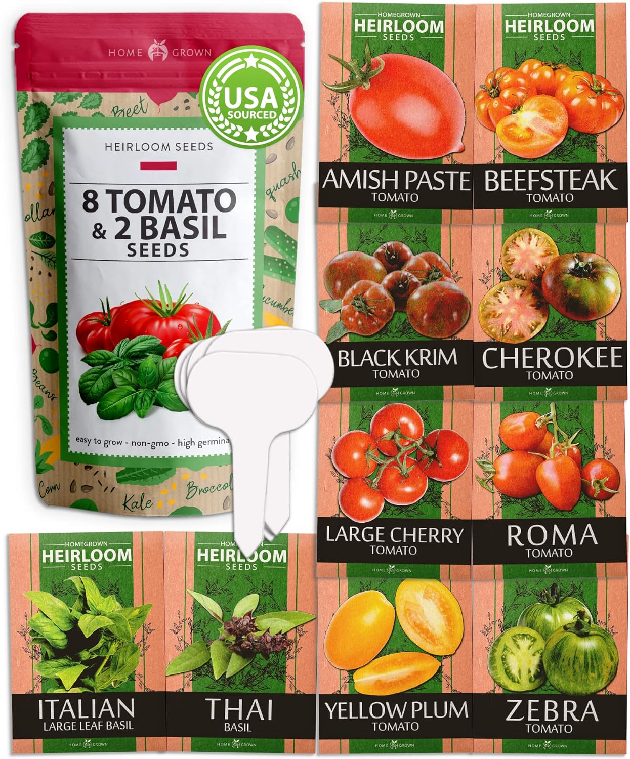 Tomato & Basil Seed Pack - (10 Variety)