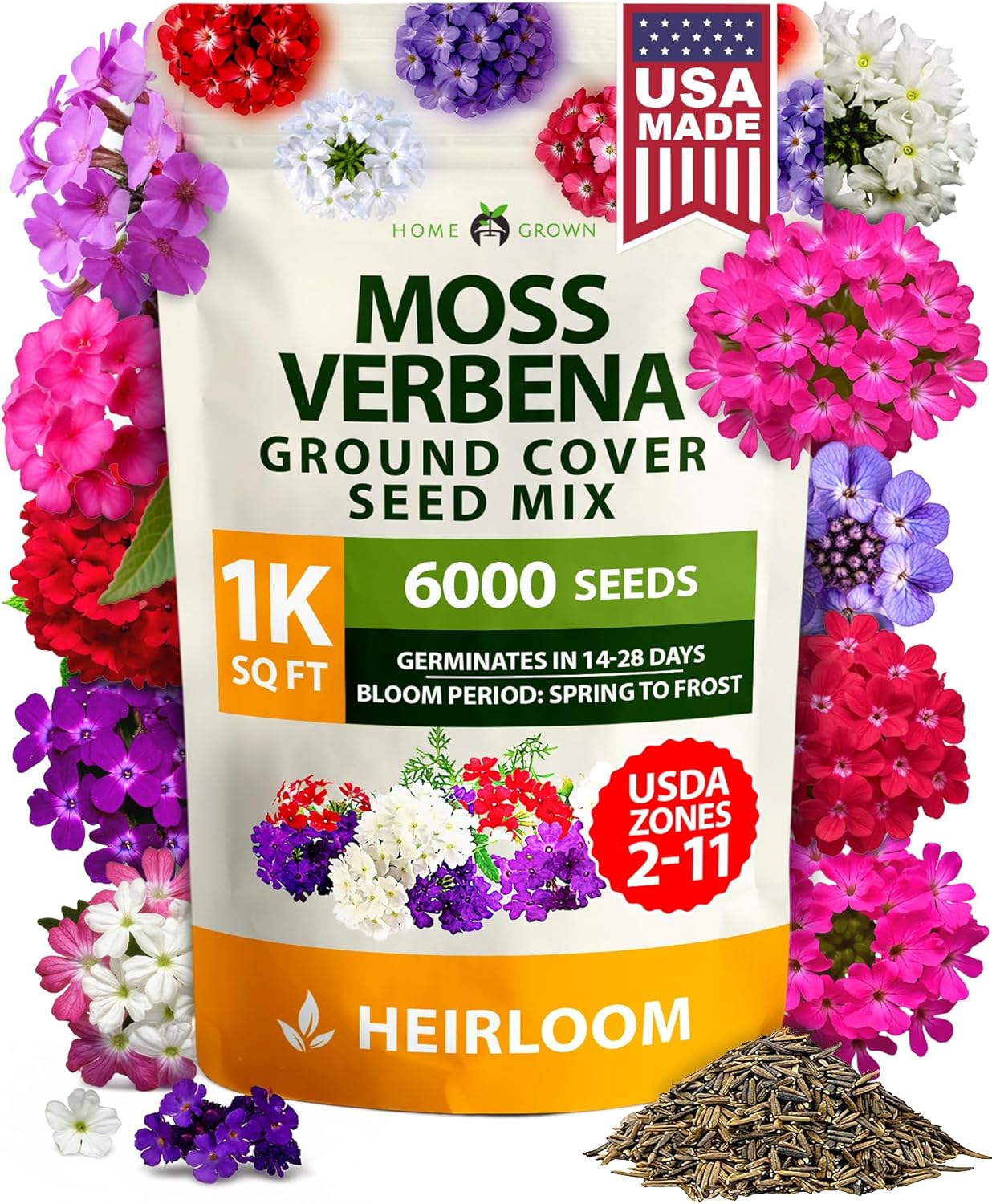 Verbena Seeds – Perennial & Annual Ground Cover Variety (6000 Seeds)