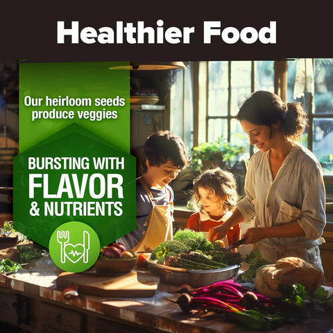 Fall & Winter Vegetable Seed Pack – 6,000+ Non-GMO Heirloom Seeds for Cold-Season Gardening – Easy-Grow Cool Weather Veggies