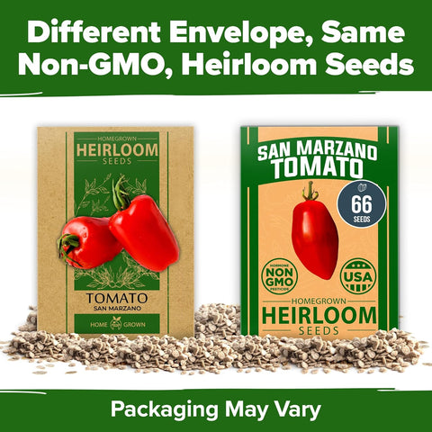 San Marzano Tomato Seeds – Authentic Heirloom, Non-GMO, High Germination, Indoor/Outdoor & Hydroponic Gardening