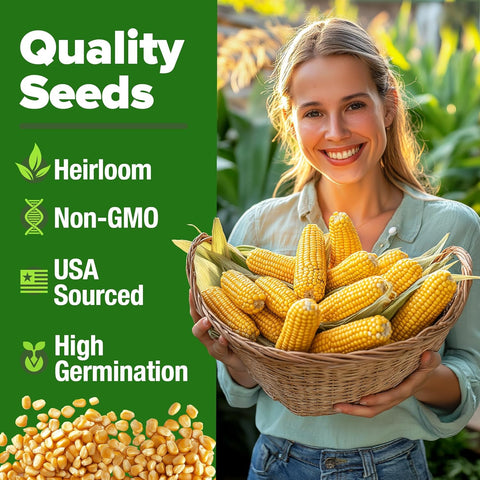 best corn seed for home garden Golden Bantam Heirloom Corn Seeds, 100 ct, USA Grown