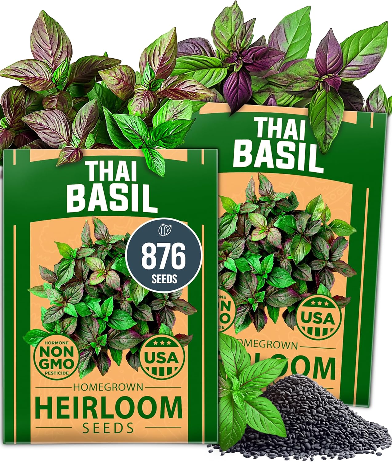 plant thai basil seeds Thai Basil Seeds, 876 ct, Non-GMO Heirloom
