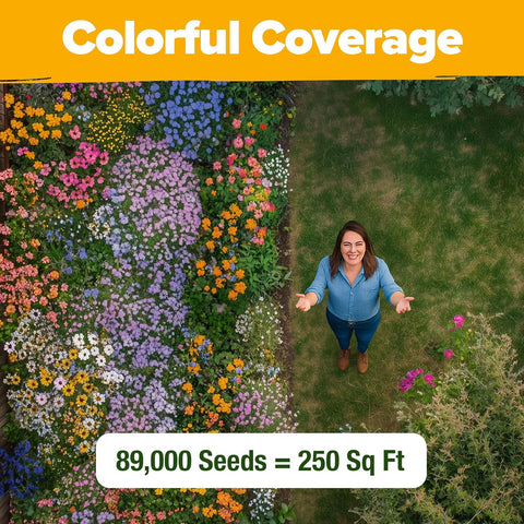 89,000+ Wildflower Seeds Mix – 23 Non-GMO Varieties for Pollinators & Perennial Gardens