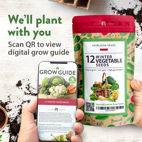 12 Winter Vegetable Seed Pack – Non-GMO, Heirloom Garden Seeds for Cold-Season Growing – High Germination, USA-Sourced Variety Kit