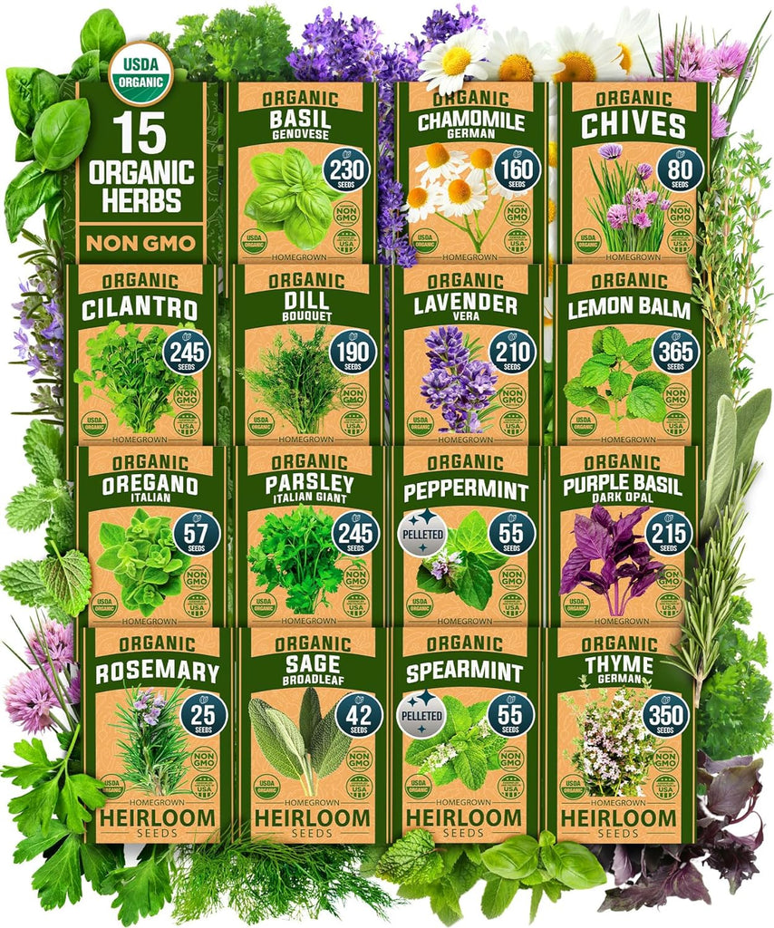 15 Organic Herb Seeds Variety