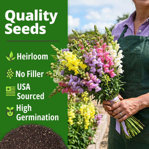 HOME GROWN Snapdragon Northern Lights Seeds, 10000 Flower Seeds for Planting 2026 Spring, Pastel Garden Blooms of Snap Dragon, Pollinator Friendly Outdoor Cut Flowers (Antirrhinum majus)