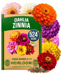 home depot garden center seeds Zinnia Dahlia Seed Mix, 520+ Seeds, 3.5g Bulk Pack