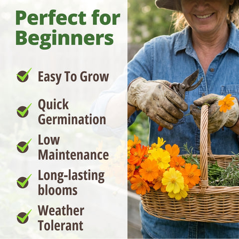 HOME GROWN Cosmos Bright Lights Mix Seeds – 5000 Cosmos sulphureus, Spring 2026 Flower Seeds for Planting, Easy Grow Outdoor Garden Mix