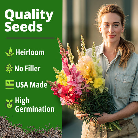 HOME GROWN Tetra Snapdragon Seeds for Planting, 4,000 Seeds (2,000 Each, 2 Pack), Antirrhinum majus
