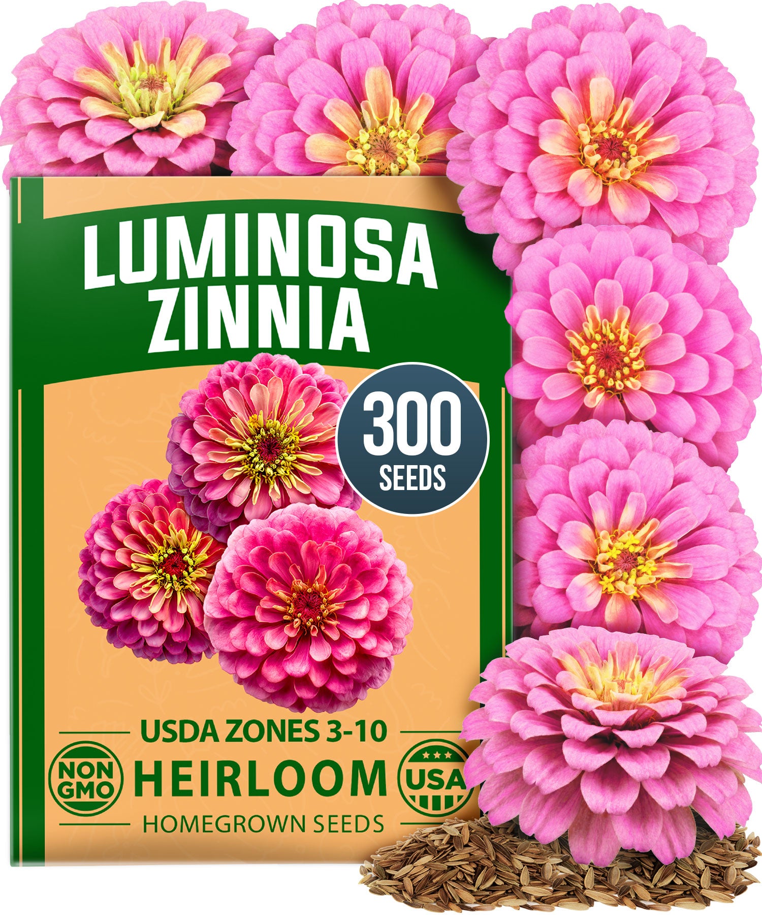 zinnia seed to flower Luminosa Zinnia Seeds - 300 Seeds