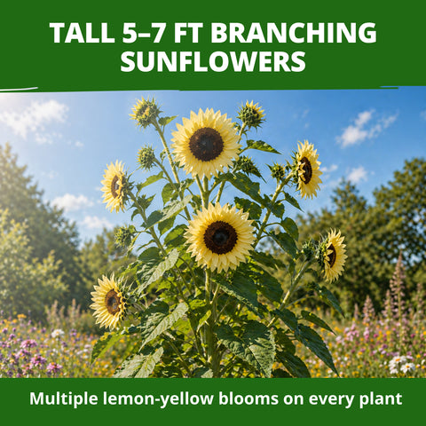 HOME GROWN Lemon Queen Sunflower Seeds – 100 Heirloom Non-GMO Seeds 3.8g, Spring 2026 Cut Flowers (Helianthus annuus)