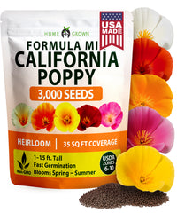 Formula Mix California Poppy Seeds - 3,000 Seeds - Mixed Colors