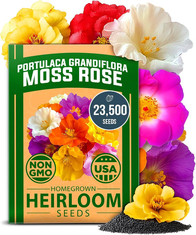 bulk flower seeds for sale Moss Rose Seeds, 23,500+ ct, Drought Tolerant Annual