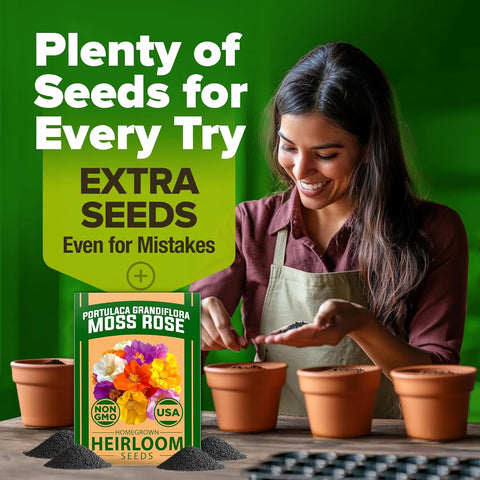 moss rose seed Moss Rose Seeds, 23,500+ ct, Drought Tolerant Annual