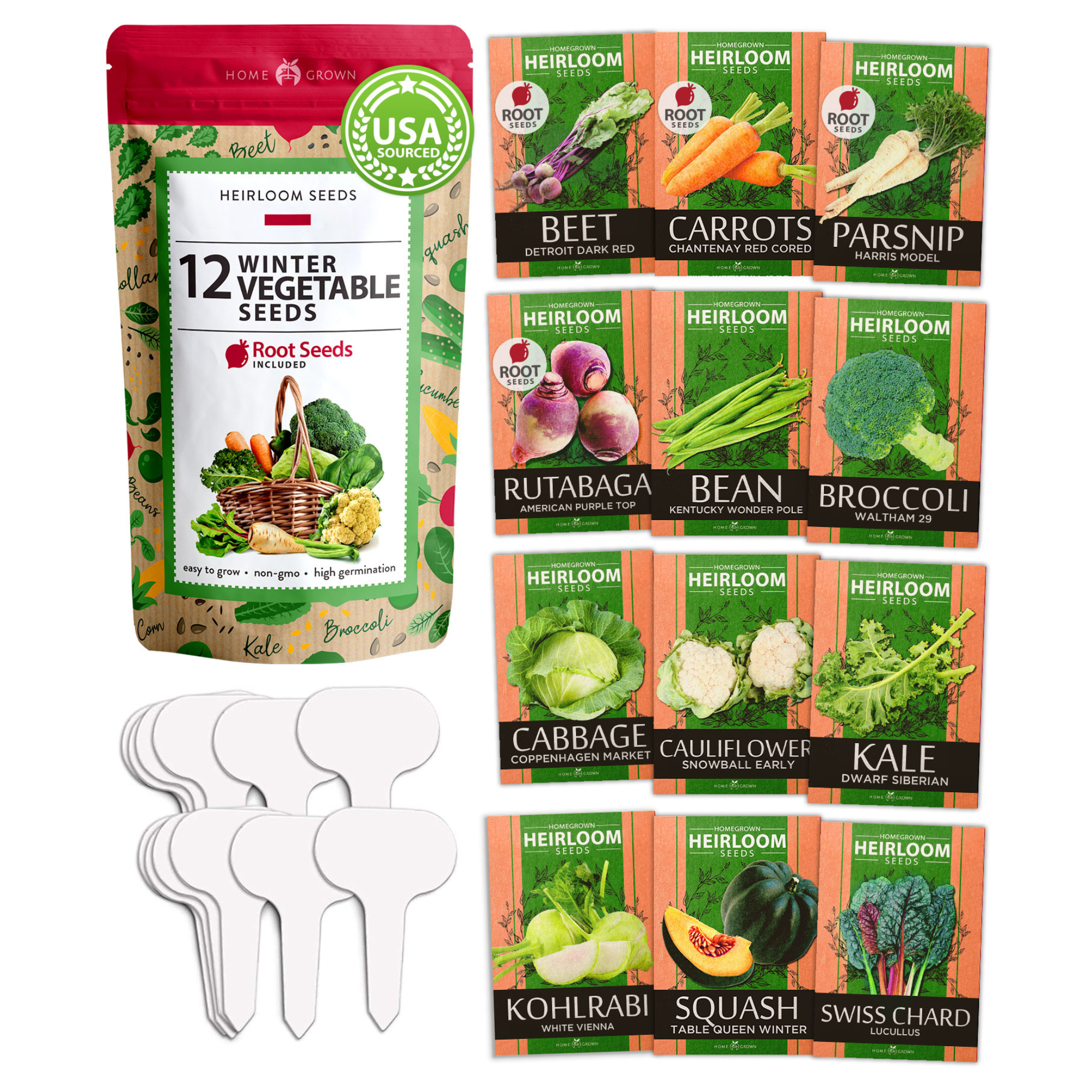 winter garden seeds Winter Vegetable Seed Pack - 12 Varieties