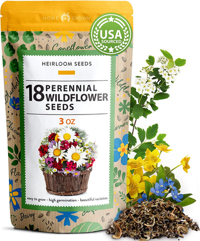 miracle grow wildflower seeds Perennial Wildflower Seeds, 18 Variety, 3oz, USA Grown