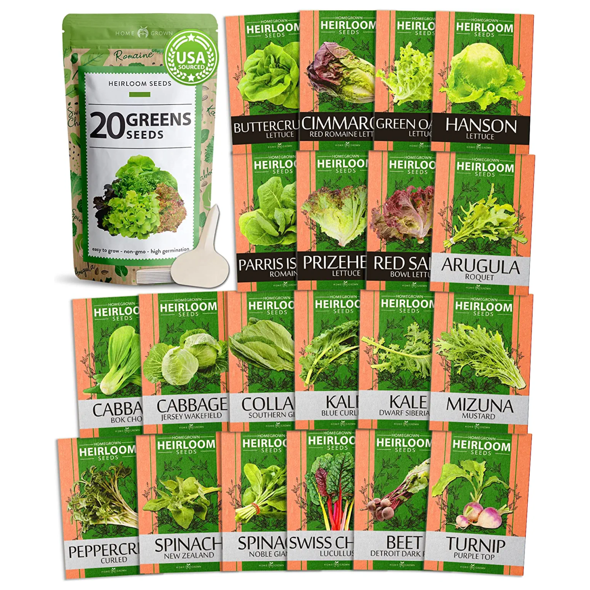 green garden seeds Lettuce and Leafy Greens Seeds