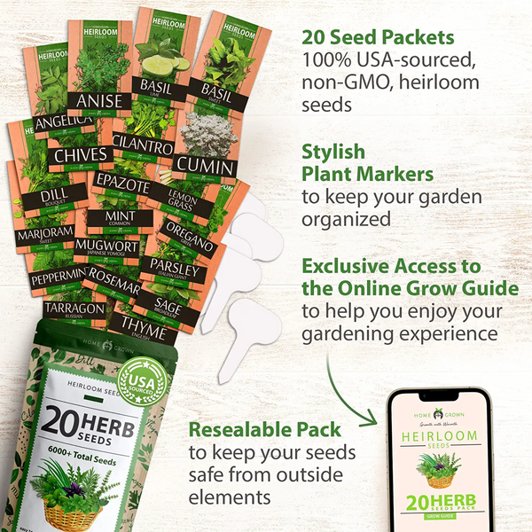 Culinary Herb Seed Vault (20 Variety) - Homegrown Garden