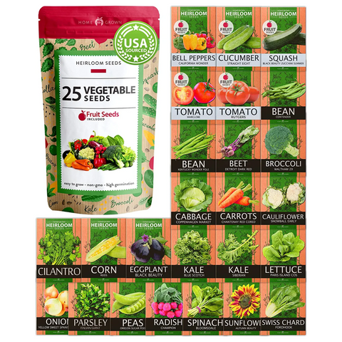 Heirloom Vegetable Seeds - (25 Variety)