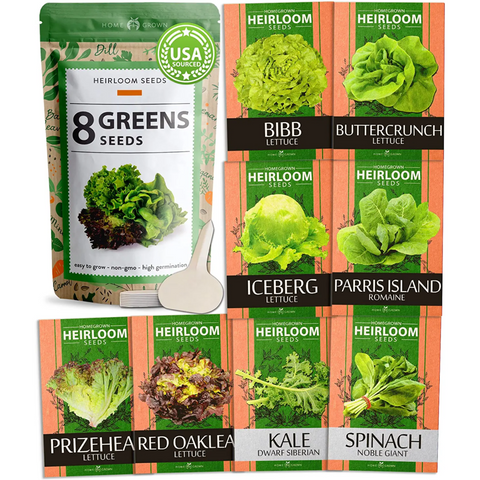 Lettuce and Leafy Greens Seeds - (8 Variety)